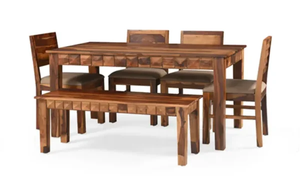 sheesham wood dinning table with bench